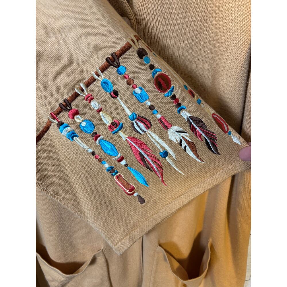 Bob Mackie women’s cardigan embroidered Native American Southwest plus size ￼ - Picture 4 of 10